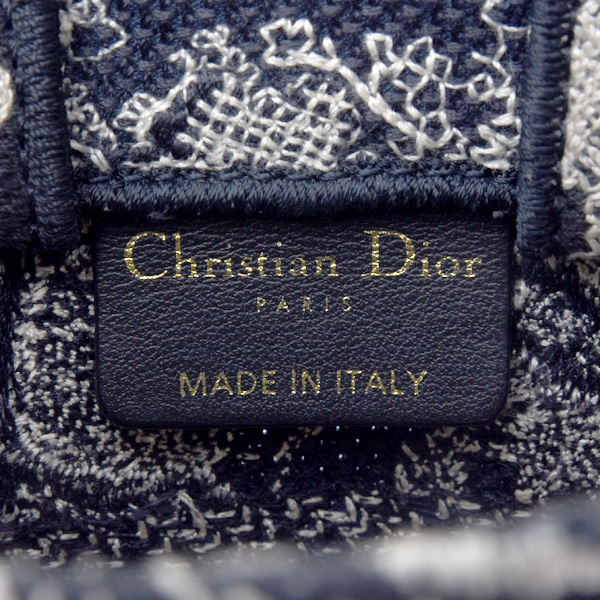 クリスチャンディオール バッグ レディース ブックトート バーティカルバッグ ミニ ネイビー ホワイト Christian Dior 中古