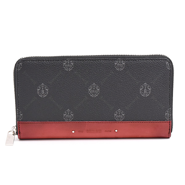 ベルルッティ 財布 メンズ イタウバ ロングジップウォレット ラウンドファスナー長財布 ブラック PVC×レザー Berluti 中古
