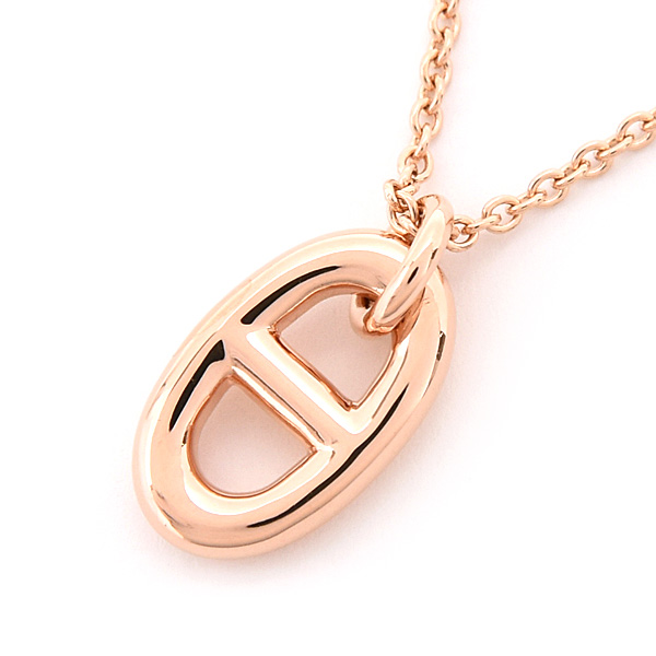 エルメス ネックレス レディース シェーヌダンクル ファランドール PM ピンクゴールド HERMES 750PG 中古