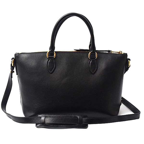 プラダ バッグ レディース 2WAY ショルダーバッグ カーフ ブラック PRADA 1BA104 中古