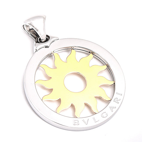 ブルガリ ペンダント メンズ トンドサン トップ ラージ チャーム SS×750YG ステンレス イエローゴールド BVLGARI 中古