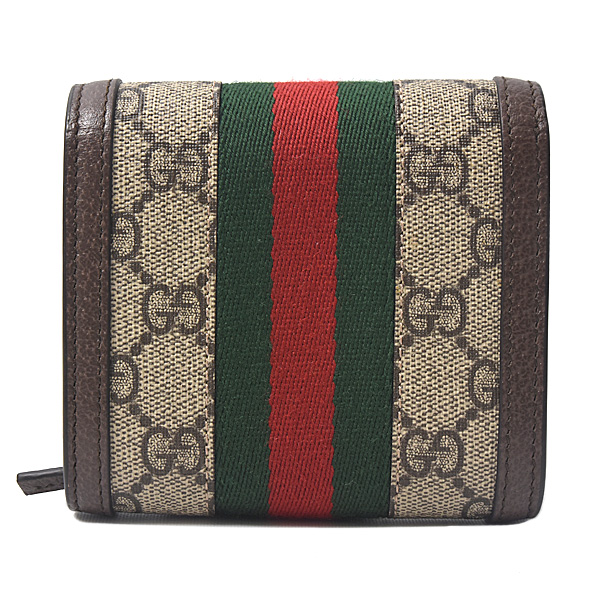 グッチ 財布 レディース GGスプリーム オフディア 二つ折り財布 PVC レザー GUCCI 598662 中古