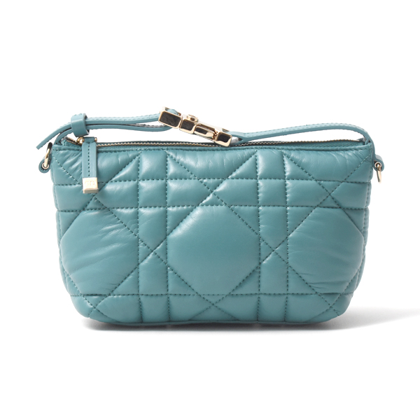 クリスチャンディオール バッグ レディース ノマドポーチ ミニ ハンドバッグ ラムレザー ブルー系 Christian Dior 中古