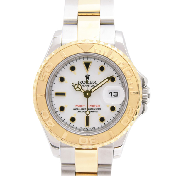 ロレックス 時計 レディース ヨットマスター T番 自動巻 ホワイト文字盤 SS×YG ROLEX 69623 中古
