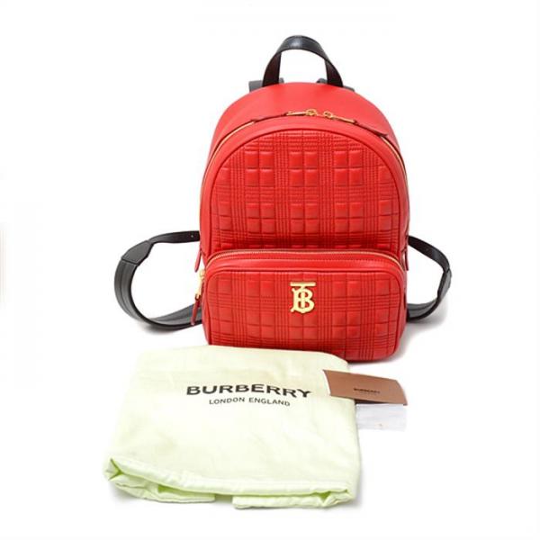 バーバリー バッグ レディース バックパック TB スムースレザー レッド×ブラック BURBERRY 80242211 中古