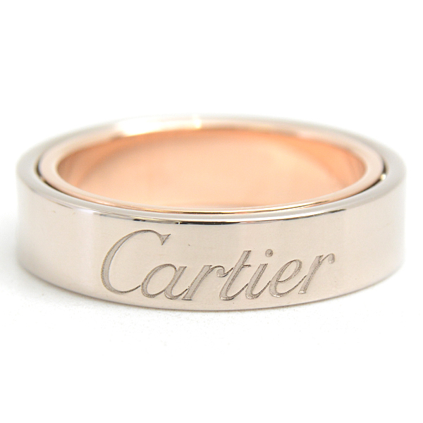 カルティエ 指輪 メンズ シークレット ラブ リング 56号 ゴールド Cartier 750WG×PG 中古