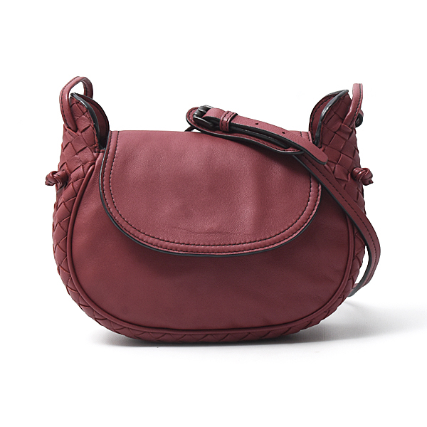 ボッテガヴェネタ バッグ レディース イントレチャート ノディーニ ポシェット ショルダーバッグ ラムスキン レッド系 B08035720Z BOTTEGA VENETA 中古