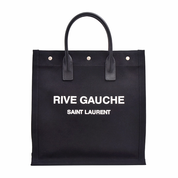 サンローラン バッグ メンズ リヴゴーシュ トート ハンド キャンバス ブラック ビッグトート 大容量 A4サイズ SAINT LAURENT 632539 中古