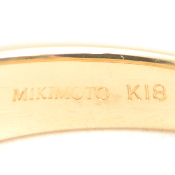 ミキモト 指輪 レディース 3Pダイヤモンド リング D0.10ct 14号 イエローゴールド MIKIMOTO K18 中古