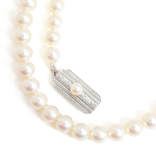 ミキモト ネックレス レディース ベビーパール ネックレス 4.9mm~5.4mm シルバー MIKIMOTO SV925 中古