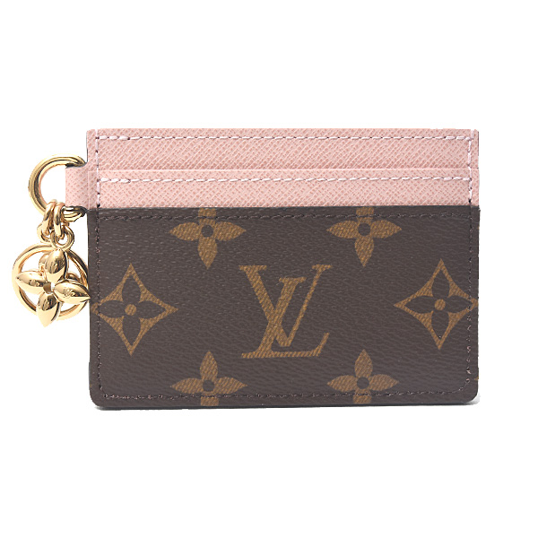 ルイヴィトン カードケース レディース モノグラム カードケース ポルト カルト LVチャーム ピンク Louis Vuitton M82739 未使用展示品