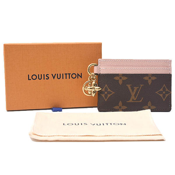 ルイヴィトン カードケース レディース モノグラム カードケース ポルト カルト LVチャーム ピンク Louis Vuitton M82739 未使用展示品