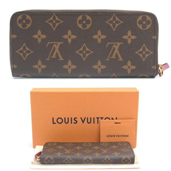 ルイヴィトン 財布 レディース モノグラム ポルトフォイユクレマンス フューシャ(ワインレッド) 長財布 Louis Vuitton M60742 未使用展示品