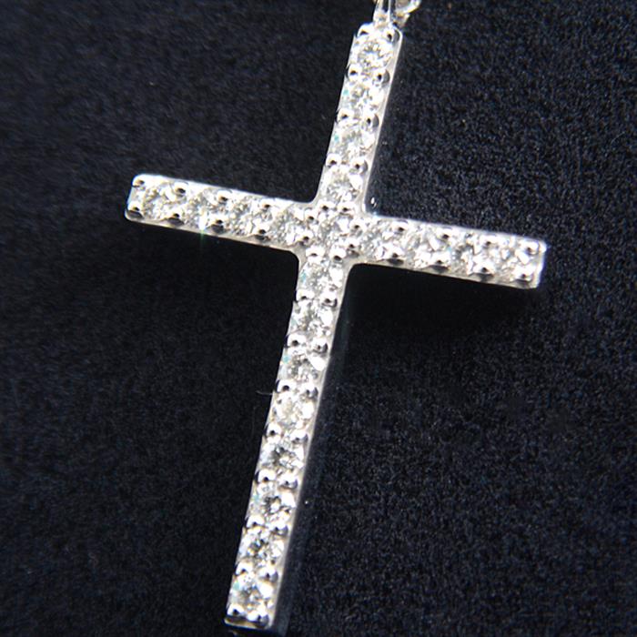 ティファニー Tiffany & Co. ネックレス メトロ クロス ダイヤモンド K18WG