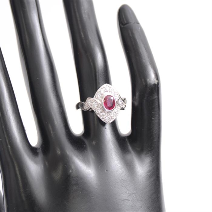 ミキモト 指輪 レディース  ルビー　ダイヤ リング 8.5号 R0.66ct D0.36ct プラチナ MIKIMOTO PT950 中古