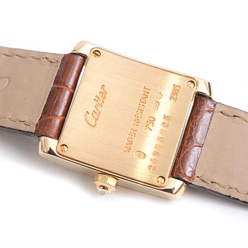 レディース正規品カルティエ タンク ゴールド×ダイヤ 腕時計 レディース 革ベルト