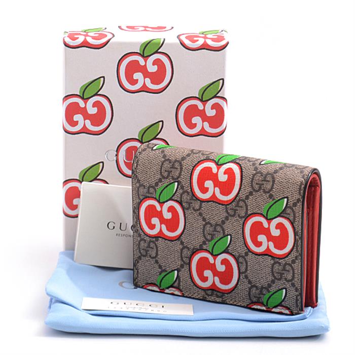 GUCCI グッチ GGアップル 二つ折り財布 GGスプリーム 624641-