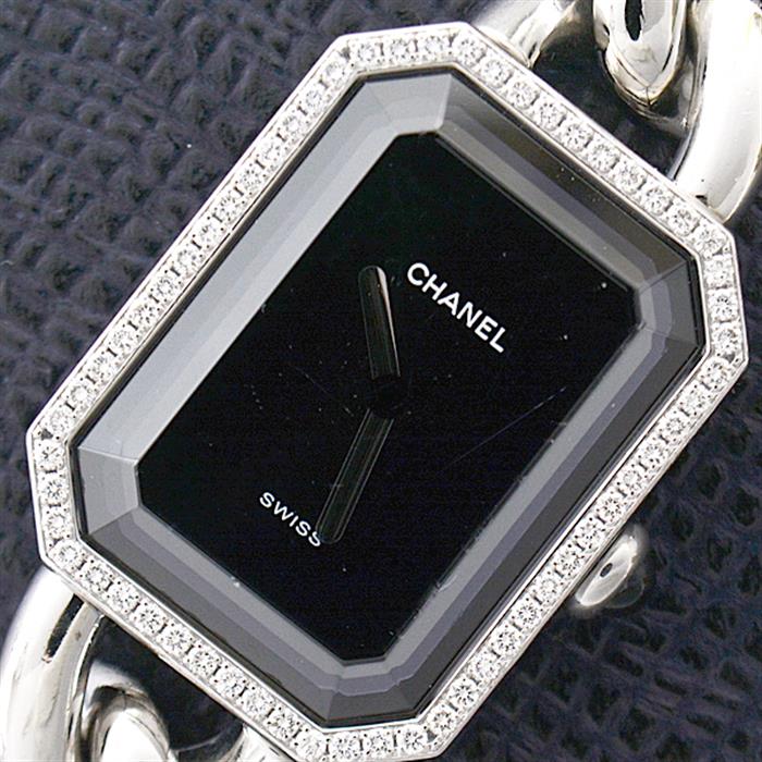 シャネル CHANEL プルミエール H0096 レディース 腕時計 バケットダイヤベゼル ブラック 文字盤 K18WG クォーツ premiere VLP 90161816