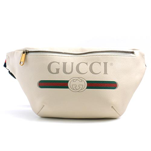 GUCCI バッグ ボディバッグ ホワイト ロゴ-