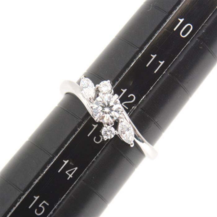 タサキ 指輪 レディース 5Pダイヤモンド リング D0.33ct 0.26ct 12.5号 プラチナ TASAKI PT900 中古