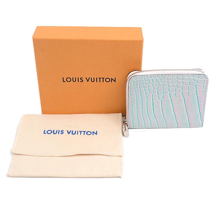 ルイヴィトン 財布 メンズ レディース ジッピーコインパース クロコダイル ミニ財布 グリーン×ピンク Louis Vuitton N80913 未使用展示品